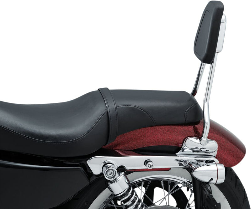 Kuryakyn All In One Sissy Bar Kit In Chrome 17 Inch Tall For Harley-Davidson 2004-2021 Sportster Models (Except & #KUR6582