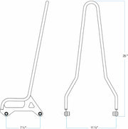Biltwell Chrome Exfil Sissy Bar for 2007-2022 Harley-Davidson Sportster Motorcycles