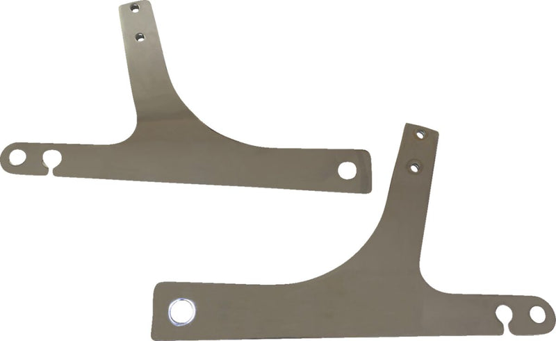 Drag Specialties Sissy Bar Side Plates - Steel, Pair - Chrome for Harley-Davidson Dyna 1999-2001