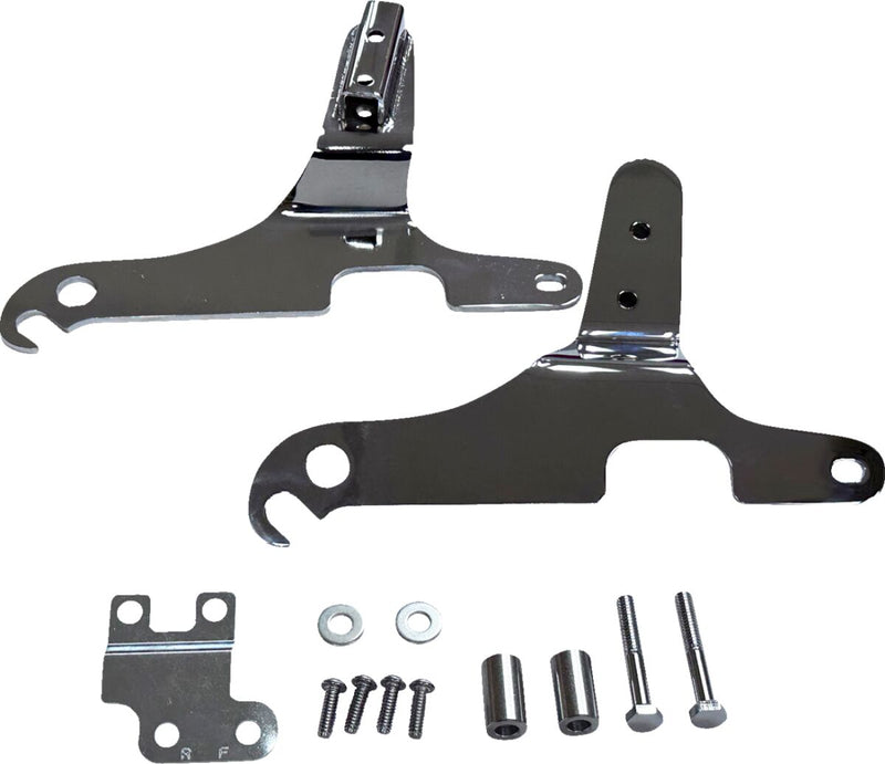 Drag Specialties Sissy Bar Side Plates - Steel, Pair - Chrome for Harley-Davidson Touring 1999-2008
