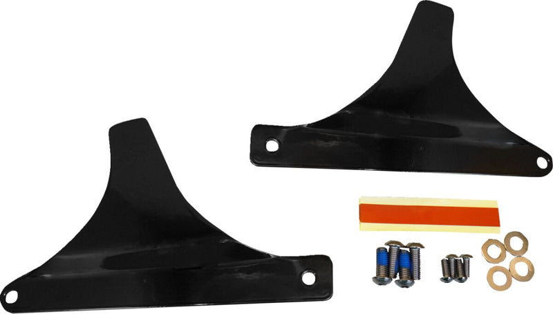 Drag Specialties Sissy Bar Side Plates - Pair, Steel - Black / Gloss for Harley-Davidson Softail 2000-2017