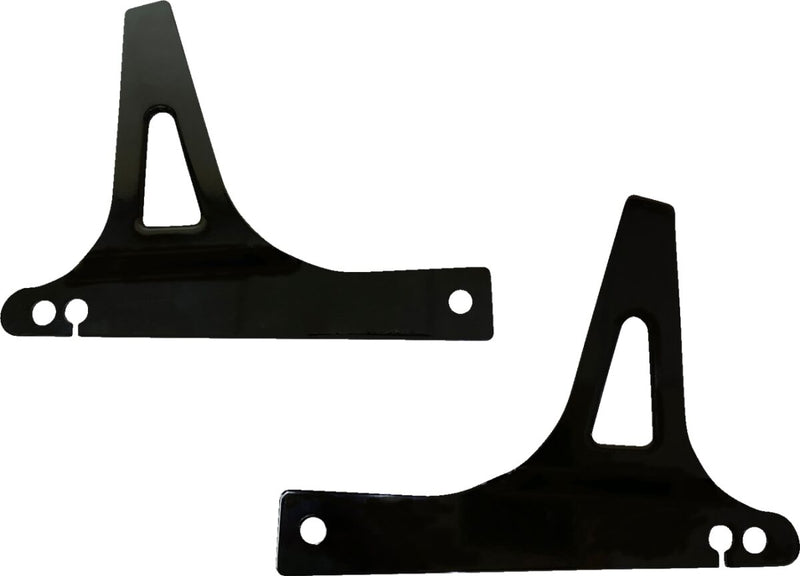 Drag Specialties Sissy Bar Side Plates - Steel, Pair - Black / Gloss for Harley-Davidson Dyna 2006-2017