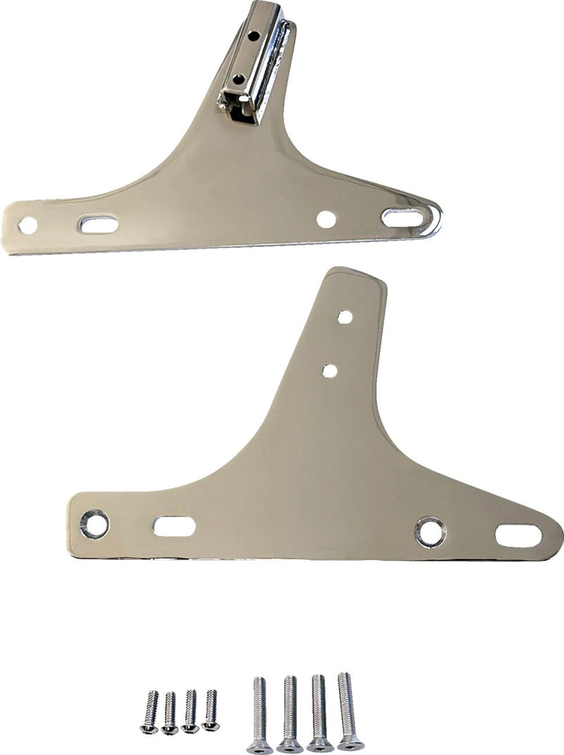 Drag Specialties Sissy Bar Side Plates - Pair, Steel - Chrome for Harley-Davidson Touring 1980-1984