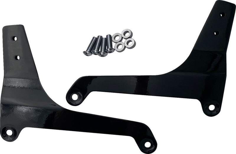 Drag Specialties Sissy Bar Side Plates - Pair, Steel - Black / Gloss for Harley-Davidson Softail 2018-2024