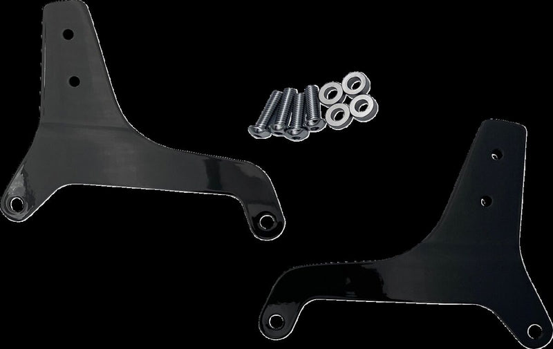Drag Specialties Sissy Bar Side Plates - Steel, Pair - Black / Gloss for Harley-Davidson Softail 2018-2024