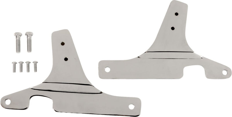 Drag Specialties Sissy Bar Side Plates - Pair, Steel - Chrome for Harley-Davidson Dyna 1999-2005