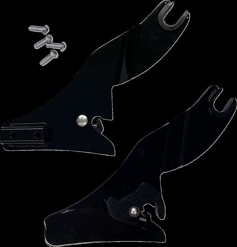 Drag Specialties Quick Release Side Plates - Steel, Sissy Bar, Pair - Black / Powder-Coated for Harley-Davidson Touring 2009-2024