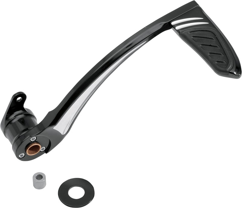 Performance Machine Contour Rear Brake Pedal - Fixed, Aluminum, Each - Anodized / Black / Silver for Harley-Davidson Touring & Softail 1987-2011