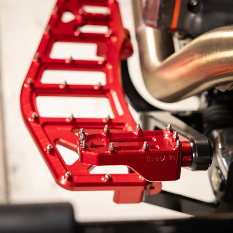 Thrashin Supply Co. Aggressor Brake Pedal Anodised Red 6061 Aluminium Each