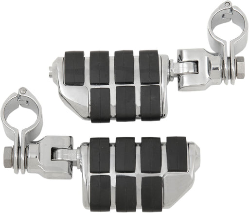 Kuryakyn Dually ISO-Pegs With Mounts & 1 1/4 Inch Magnum Quick Clamps In Chrome