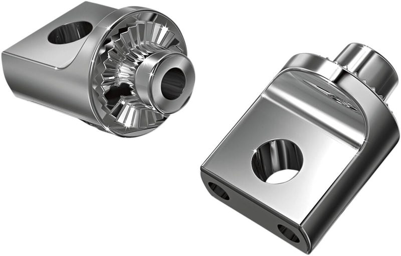 Kuryakyn Non-Pivoting Splined Male Mount Adaptors For Harley-Davidson Models In Chrome (Pair)