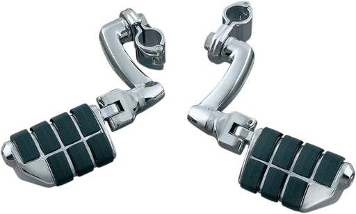 Kuryakyn Longhorn Offset Highway Pegs With Dually & 1 1/2 Inch Magnum Quick Clamps In Chrome