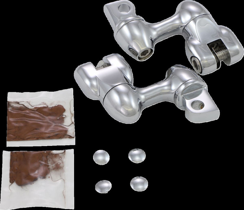 Kuryakyn 2 Inch Adjustable Lockable Offsets With Male Mount Adaptors In Chrome (Pair)
