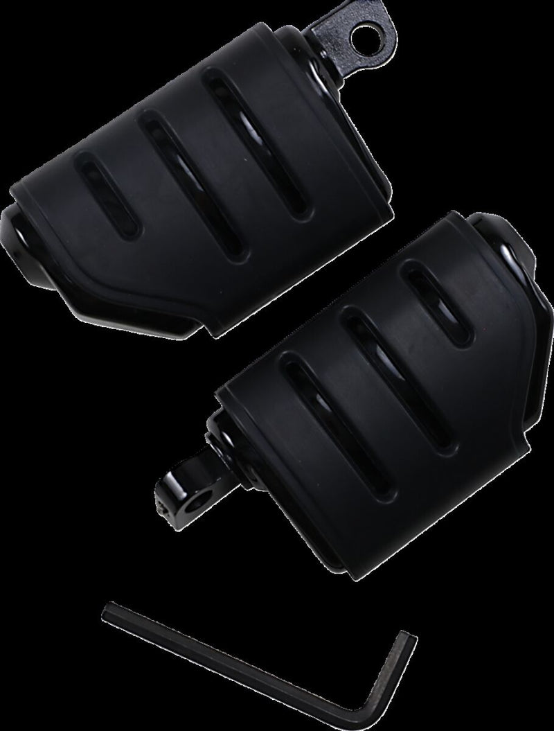 Kuryakyn Trident Dually ISO-Pegs With Male Mount Adaptors In Gloss Black