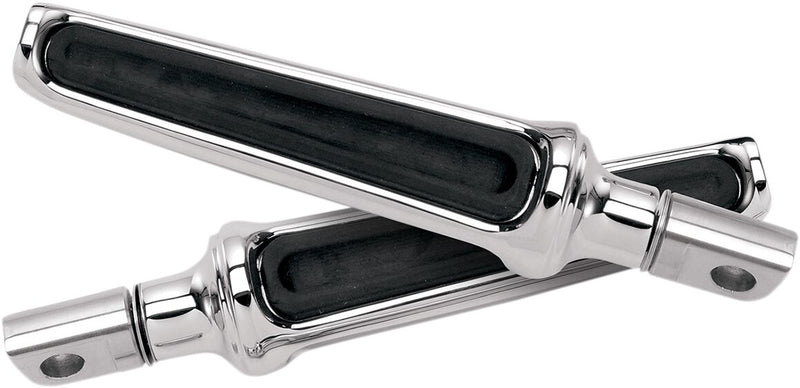 Performance Machine Contour Foot Peg - Pair, Rubber, Rubber Insert - Chrome