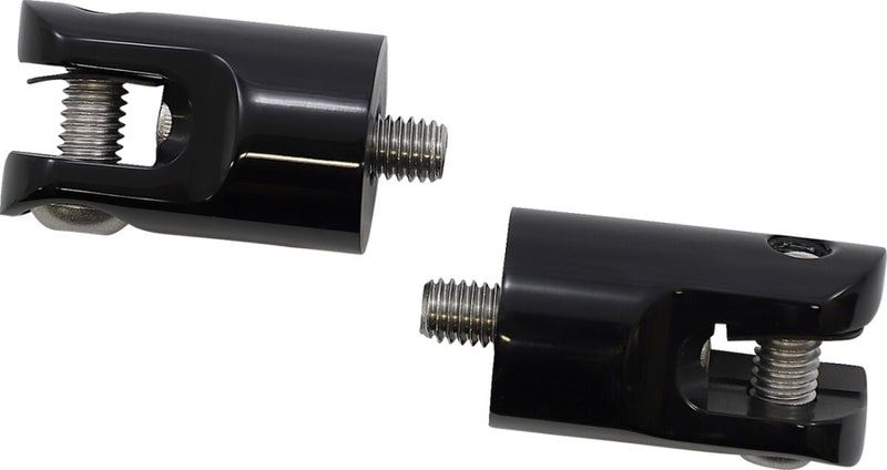 Accutronix Foot Peg Mounts - Pair, Aluminum, 38 mm (1-1/2") - Black for Harley-Davidson Softail 2000-2024