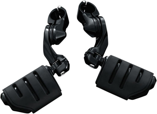 Kuryakyn Tour-Tech Short Arm Cruise Mounts With Trident Dually Pegs In Gloss Black