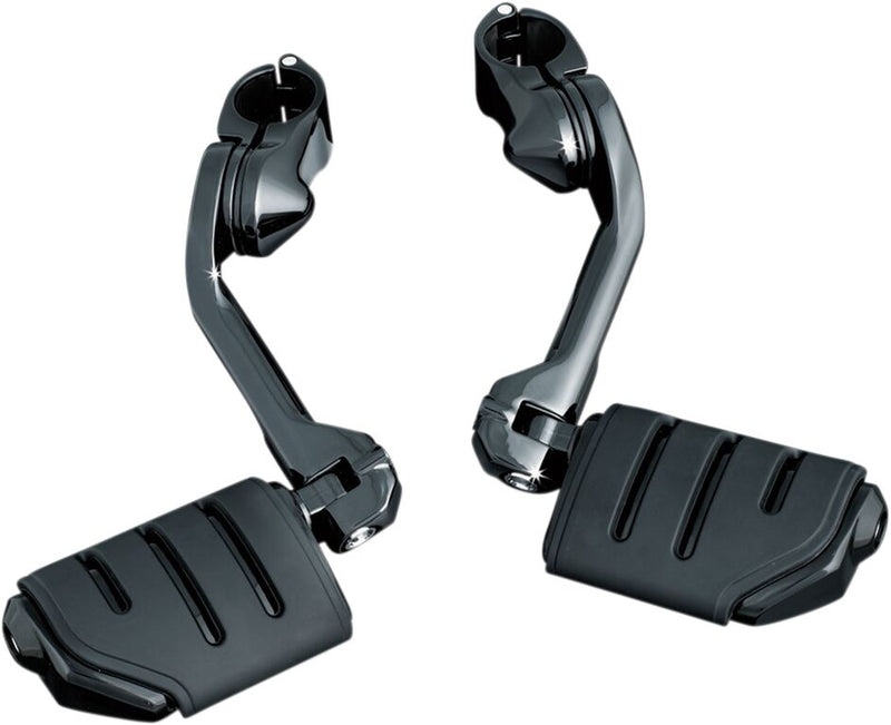Kuryakyn Tour-Tech Long Arm Cruise Mounts With Trident Dually ISO-Pegs In Gloss Black #KUR7584