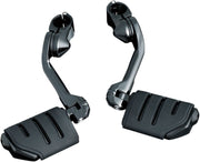 Kuryakyn Tour-Tech Long Arm Cruise Mounts With Trident Dually ISO-Pegs In Gloss Black