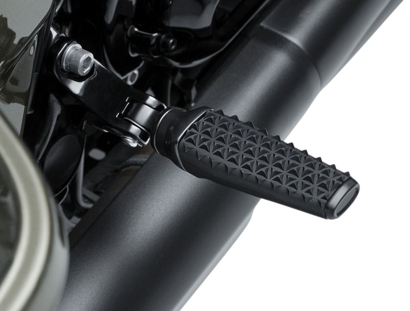 Kuryakyn Thresher Footpegs In Satin Black With Male Mount Adaptors #KUR5953
