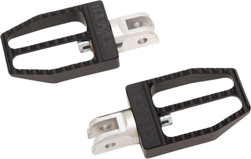 Thrashin' Supply Co. Militant Foot Pegs - 57 mm (2-1/4"), 6061 T-6 Aluminum, 8,64 cm (3-2/5") - Anodized / Black for Harley-Davidson Softail, Dyna, FXR & LiveWire 2018-2025