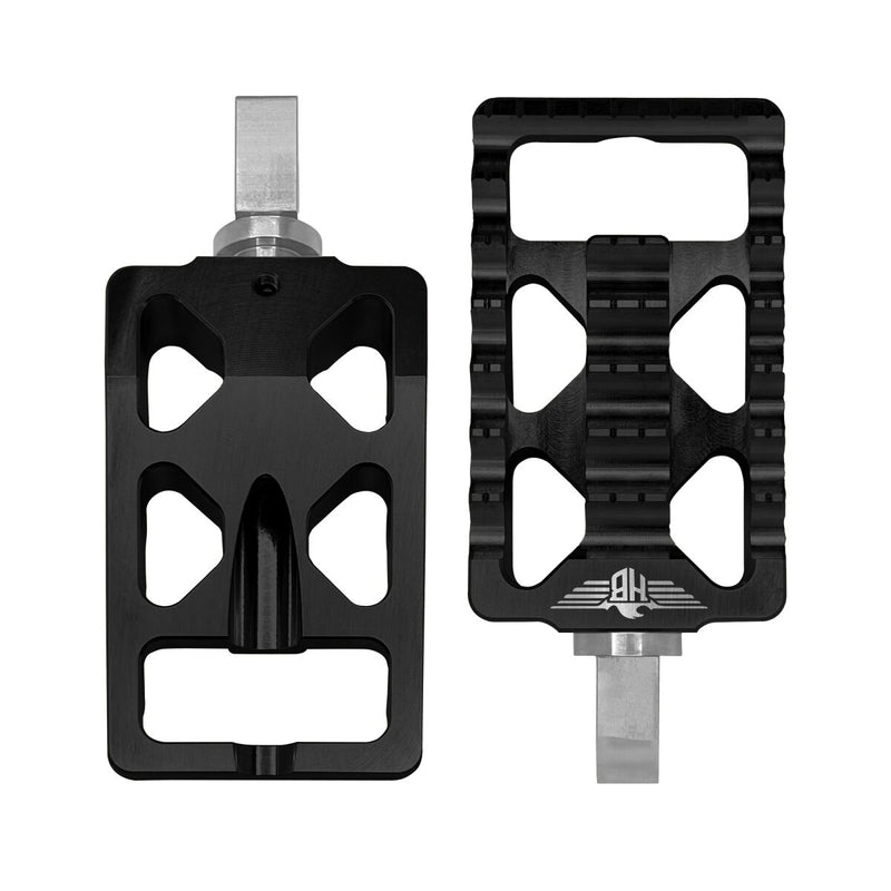 Heinz Bikes MX Passenger Footpegs In Black For Harley-Davidson 2018-2025 Softail & 2021-2025 Sportster RH Models