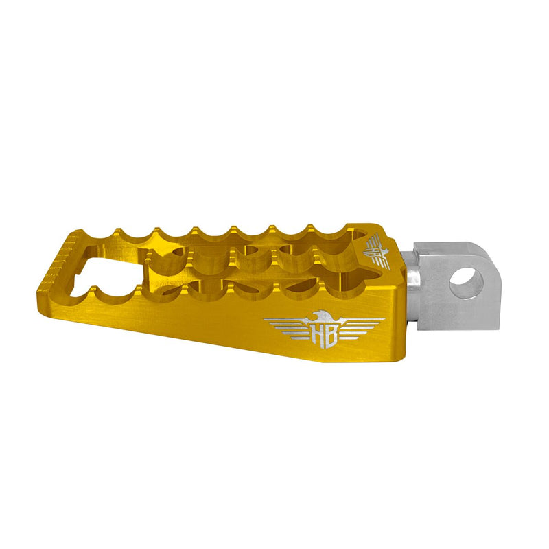 Heinz Bikes MX Passenger Footpegs In Gold For Harley-Davidson 2018-2025 Softail & 2021-2025 Sportster RH Models