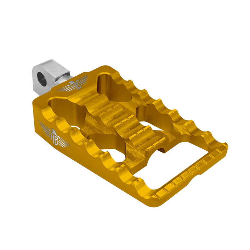 Heinz Bikes MX Passenger Footpegs In Gold For Harley-Davidson 2018-2025 Softail & 2021-2025 Sportster RH Models