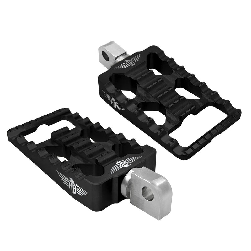 Heinz Bikes Foot Pegs for Harley - Pair, Aluminum, MX - Black for Harley-Davidson Softail, Sportster & Dyna 1990-2022