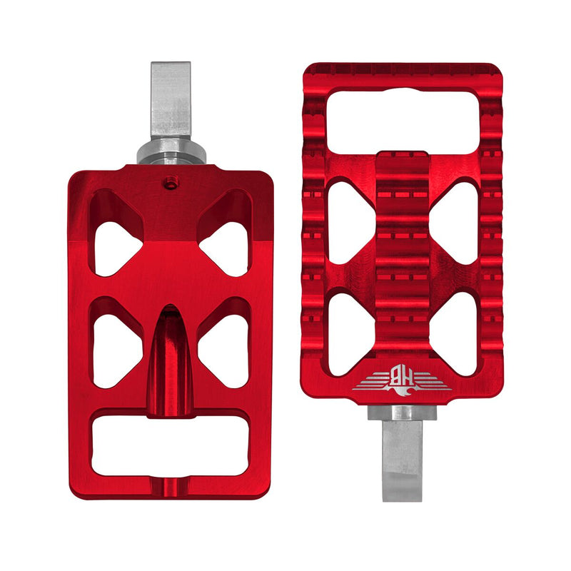 Heinz Bikes MX Driver/Passenger Footpegs In Red For Harley-Davidson 1991-2017 Dyna, 1981-2022 Sportster & 1984-2017 Softail Models