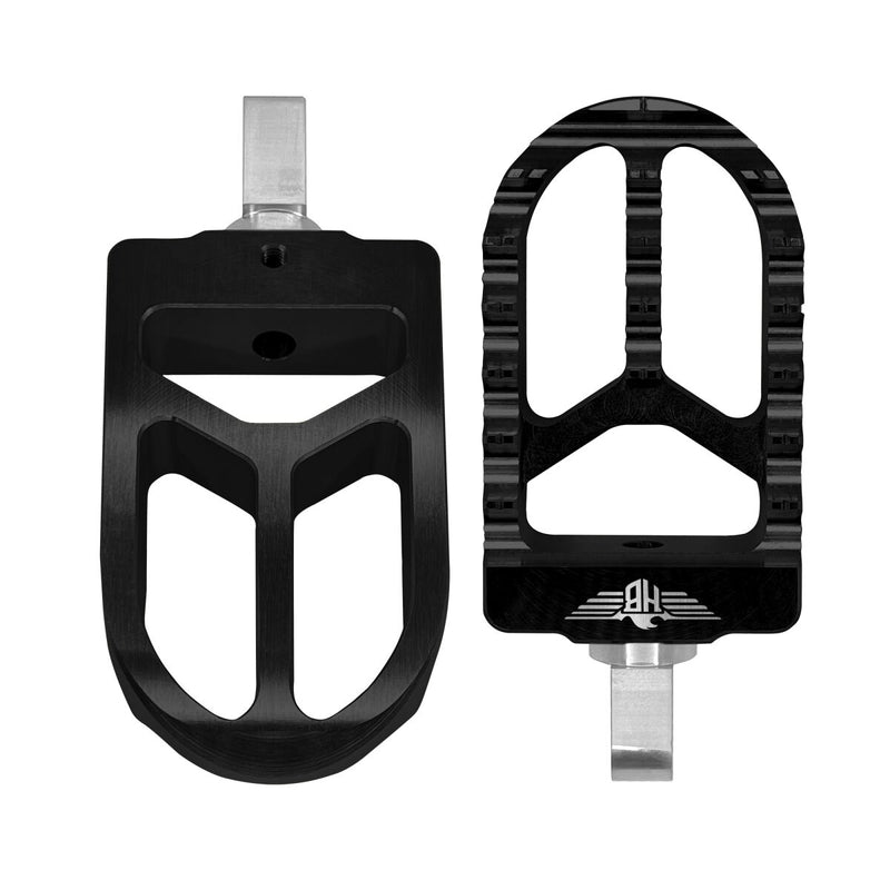 Heinz Bikes MX Driver Footpegs In Black For Harley-Davidson 2018-2025 Softail & 2021-2025 Sportster RH Models