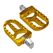 Heinz Bikes MX Driver Footpegs In Gold For Harley-Davidson 2018-2025 Softail & 2021-2025 Sportster RH Models