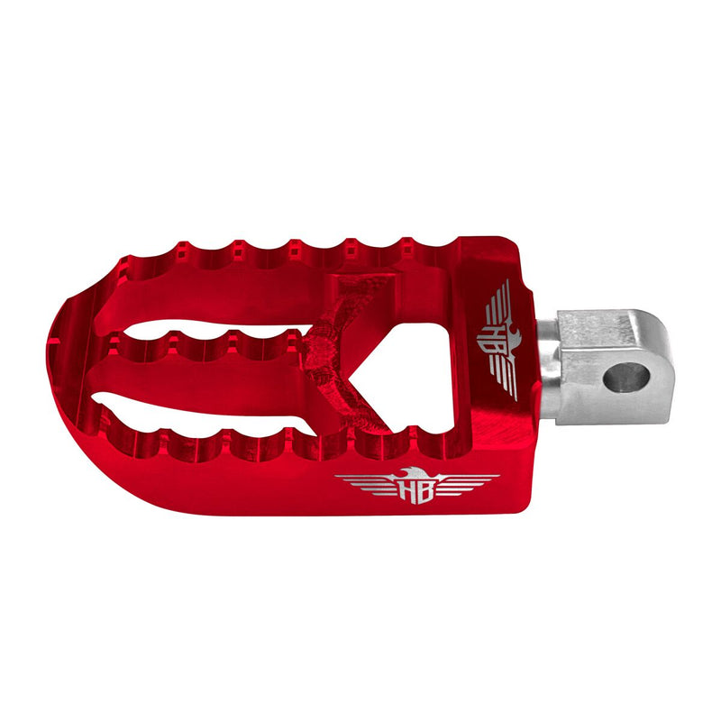 Heinz Bikes MX Driver Footpegs In Red For Harley-Davidson 2018-2025 Softail & 2021-2025 Sportster RH Models