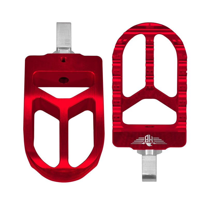 Heinz Bikes MX Driver Footpegs In Red For Harley-Davidson 2018-2025 Softail & 2021-2025 Sportster RH Models