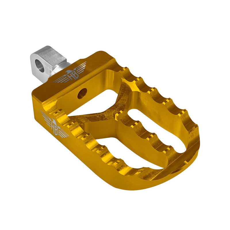 Heinz Bikes MX Passenger Footpegs In Gold For Harley-Davidson 2018-2025 Softail & 2021-2025 Sportster RH Models