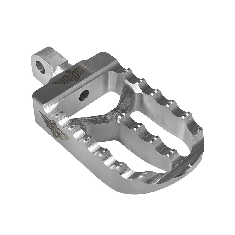 Heinz Bikes MX Passenger Footpegs In Silver For Harley-Davidson 2018-2025 Softail & 2021-2025 Sportster RH Models