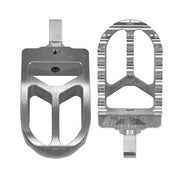 Heinz Bikes MX Passenger Footpegs In Silver For Harley-Davidson 2018-2025 Softail & 2021-2025 Sportster RH Models