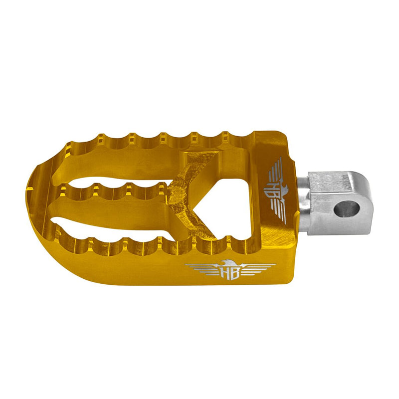 Heinz Bikes MX Driver/Passenger Footpegs In Gold For Harley-Davidson 1991-2017 Dyna, 1981-2022 Sportster & 1984-2017 Softail Models
