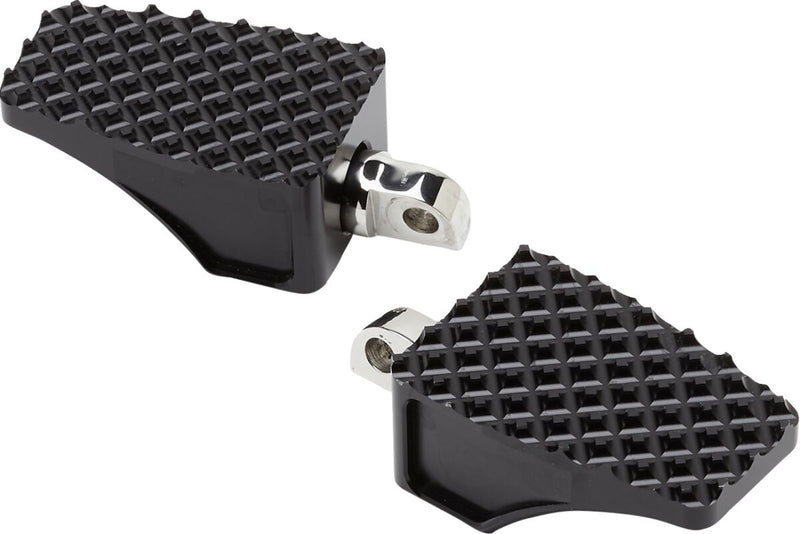 LA Choppers County Line Foot Pegs Anodised Black Front Billet Aluminium Pair