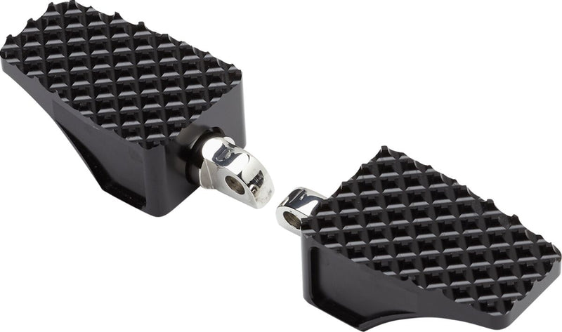 LA Choppers County Line Foot Pegs Anodised Black Front Billet Aluminium Pair