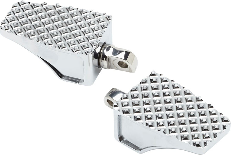 LA Choppers County Line Foot Pegs Chrome Silver Front Rear Billet Aluminium Pair