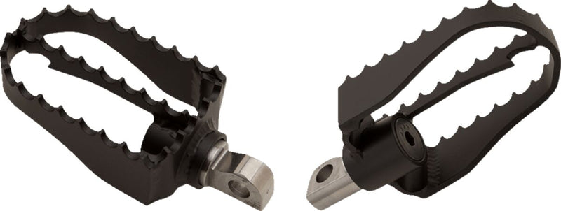 Burly Brand Mx-style Foot Pegs - Pair, Serrated, Steel - Black / Powder-Coated / Satin for Harley-Davidson Touring, Sportster & Dyna 1997-2025