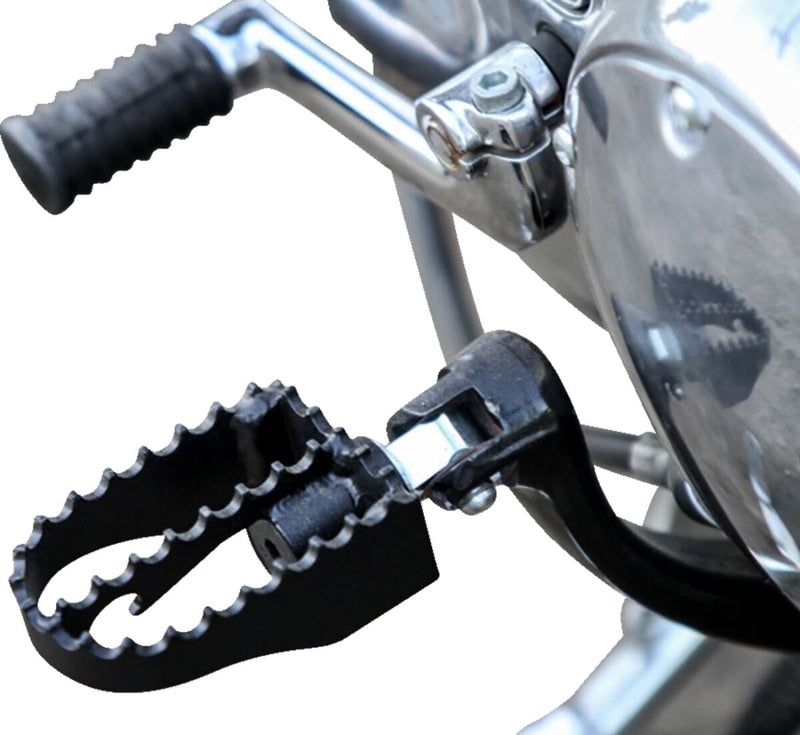 Burly Brand MX Style Footpegs In Black With Male Mounts