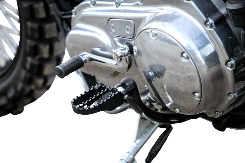 Burly Brand MX Style Footpegs In Black With Male Mounts
