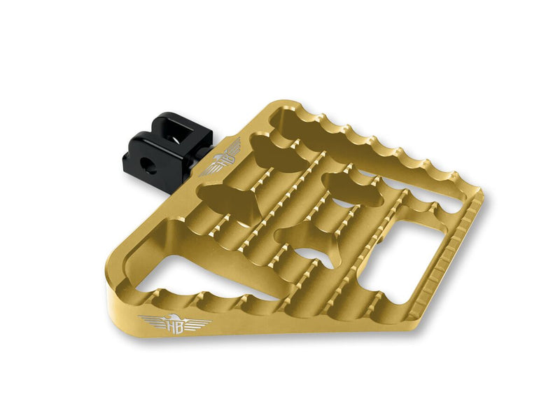 Heinz Bikes Mini-floorboard Footpeg - Billet Aluminum, Pair, Footrest - Gold for Harley-Davidson Softail, Sportster, Dyna & V-Rod 1985-2020