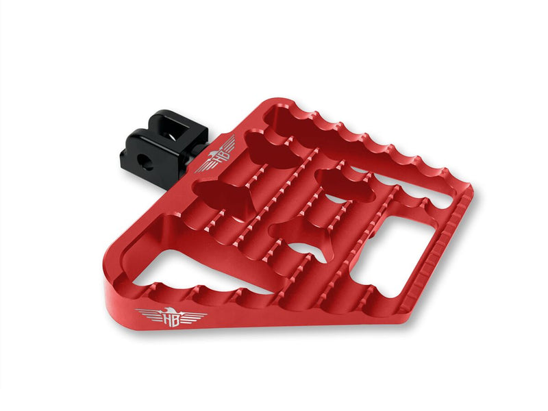 Heinz Bikes Mini-floorboard Footpeg - Billet Aluminum, Footrest, Pair - Red for Harley-Davidson Softail, Dyna & FXR 2018-2025