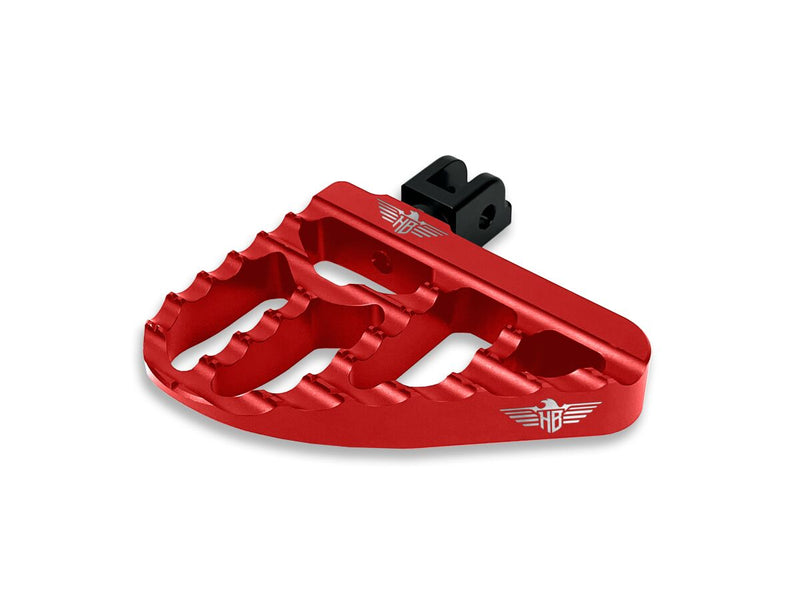 Heinz Bikes Mini-floorboard Footpeg - Pair, Billet Aluminum, Footrest - Red for Harley-Davidson Softail, Sportster & Dyna 1990-2020