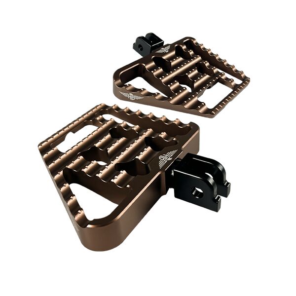 Heinz Bikes Mini-floorboard Footpeg - Pair, Billet Aluminum, Footrest - Bronze for Harley-Davidson Softail, Sportster & Dyna 1990-2020