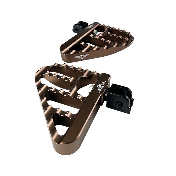 Heinz Bikes Mini-floorboard Footpeg - Footrest, Pair, Billet Aluminum - Bronze for Harley-Davidson Softail, Dyna & FXR 2018-2025