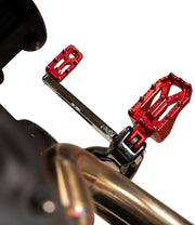 Thrashin Supply Co. Aggressor Foot Pegs for 1972-2025 Harley-Davidson Anodised Red Rear 6061 Billet Aluminium Stainless Steel Pair #TSC-2022-2-D